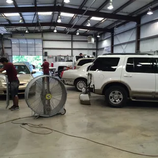 Our large body repair section of the shop... approx. 14,000 sq ft of total shop and office area