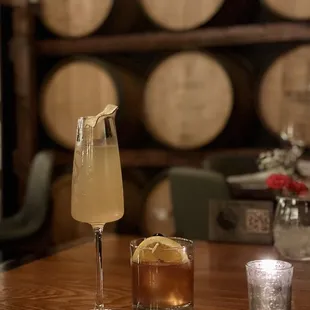Old fashioned and citrus cocktail