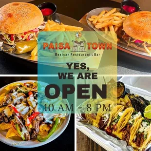 HAMBURGUESA, TACOS &amp; NACHO FAJITAS