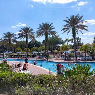 a large pool with people in it