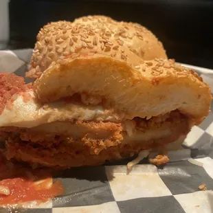 Half of a Drunken chicken parm.