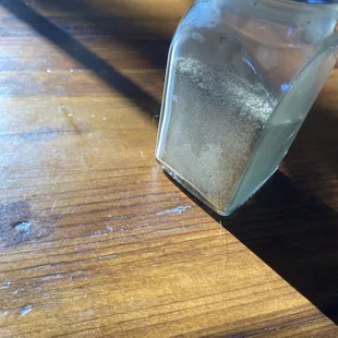 Dirty salt and pepper shakers