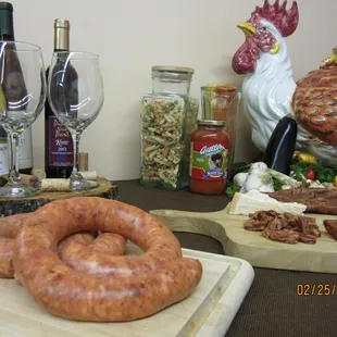 a variety of foods on a table