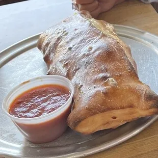 Kids meat Stromboli! I couldn't believe how big it was!