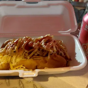 Jumbo dog with every topping and a Postobon soda
