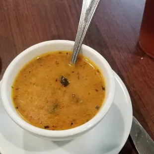 Pasta e fagioli soup that comes with pasta entrees. Meh!