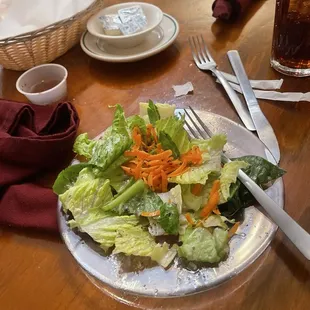 The salad with red wine vinaigrette dressing!