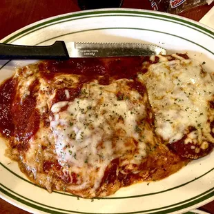 Chicken, Parmesan, and lasagna combination