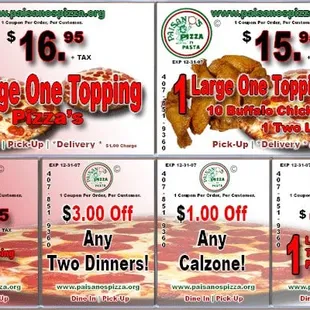 Go to www.paisanospizza.com for coupons