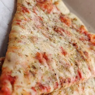 two slices of pizza