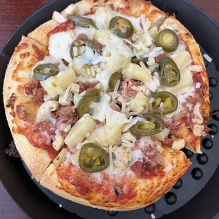 Mini "Pizza Your Way" with Jalapeño, Pineapple, Bacon, and Chicken