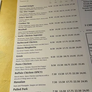 the menu