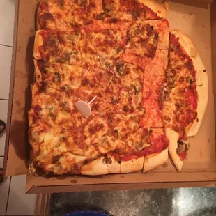 A delivered pizza