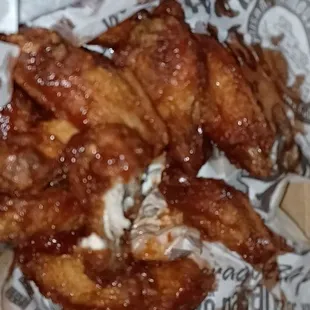 Bbq wings.. they alright but not worth 17 bucks for 12 wings that&apos;s for sure.. first &amp; last on the wings