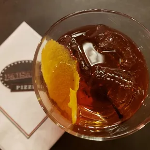 A yummy traditional Old Fashioned with Bourbon. Cheers!