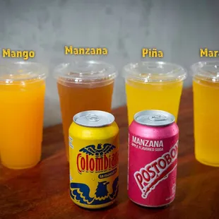 a variety of drinks