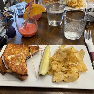 Great Lunch! Ham and jam sandwich.