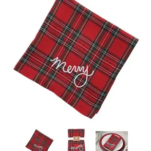 Tartan dinner napkins look great with our Etta b Pottery!