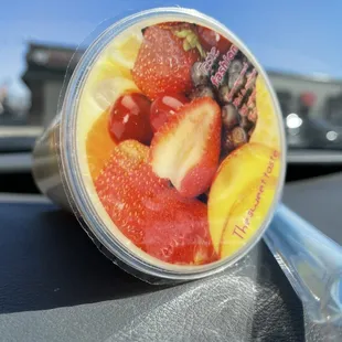 Mango tea with jelly