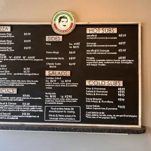 Menu board.