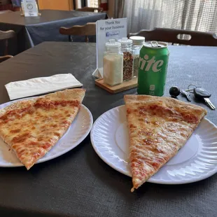My two slices and drink.