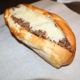 a meat and cheese sandwich