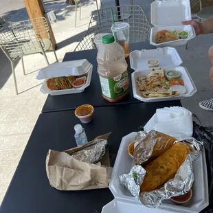 Eating outside with our own drinks