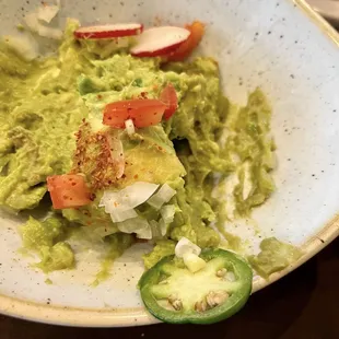 Guacamole made just before serving