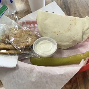 Gyro and pita chips with ranch