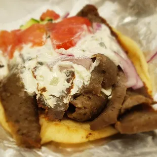 Not my favorite gyro but I was driving by and it&apos;s ok.