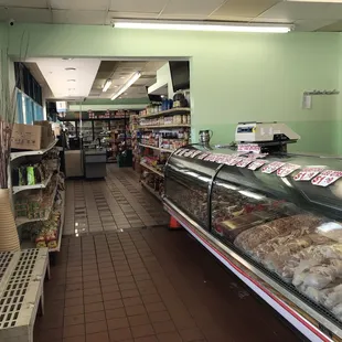 the interior of a deli