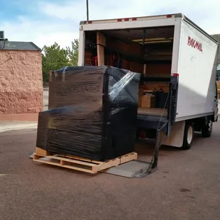 Palletized shipment for student returning home from Colorado College.