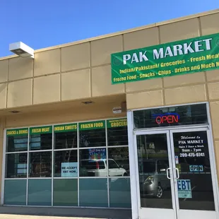 the front of the store