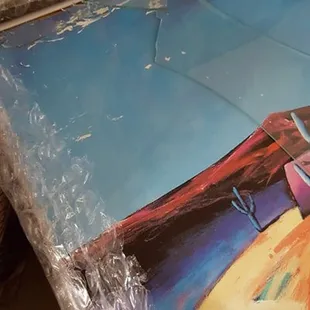 They did not double box this poster in frame and the poster was destroyed by the broken glass.  Hired 2 months ago and still no refund.