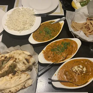 Dinner - Dahl Makani, Naan, Lacha Parantha, Malai Kofta, And Chicken Tikka Masala