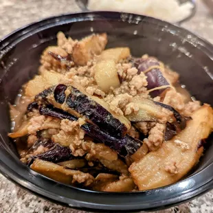 Eggplant with salted fish