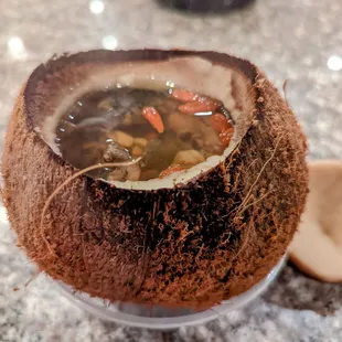 Coconut with chicken soup