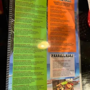 menu