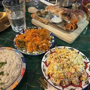 Assorted salads for the table