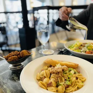 Pasta St. Charles and Creole Cobb Salad