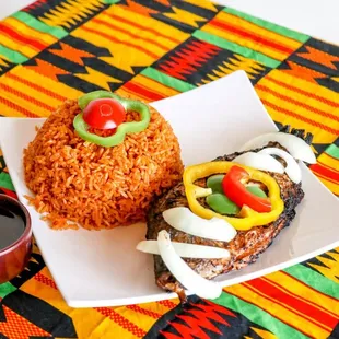 a plate of food on a table