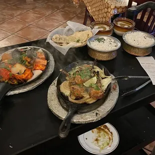 a variety of food on a table