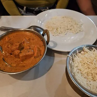 Butter chicken and rice