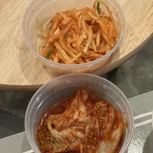 Complimentary kimchee and radish