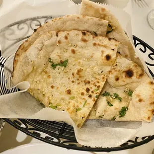 a plate of flatbreads