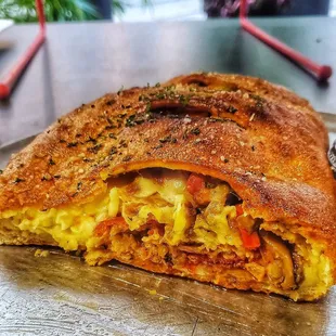 Inside a Calzone. Very Filling