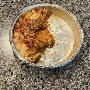 Bake ziti with meatballs