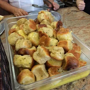 The buttery taste was overpowering in a really bad way. Served warm, not hot.