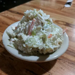 Literally some of the best cole slaw I&apos;ve ever had.  Not sweet!