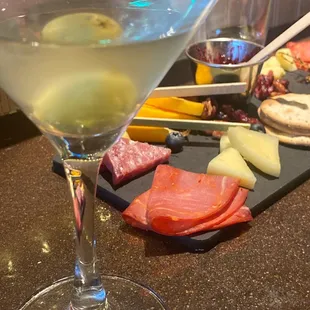 Dirty martini and charcuterie board. You won't regret it!